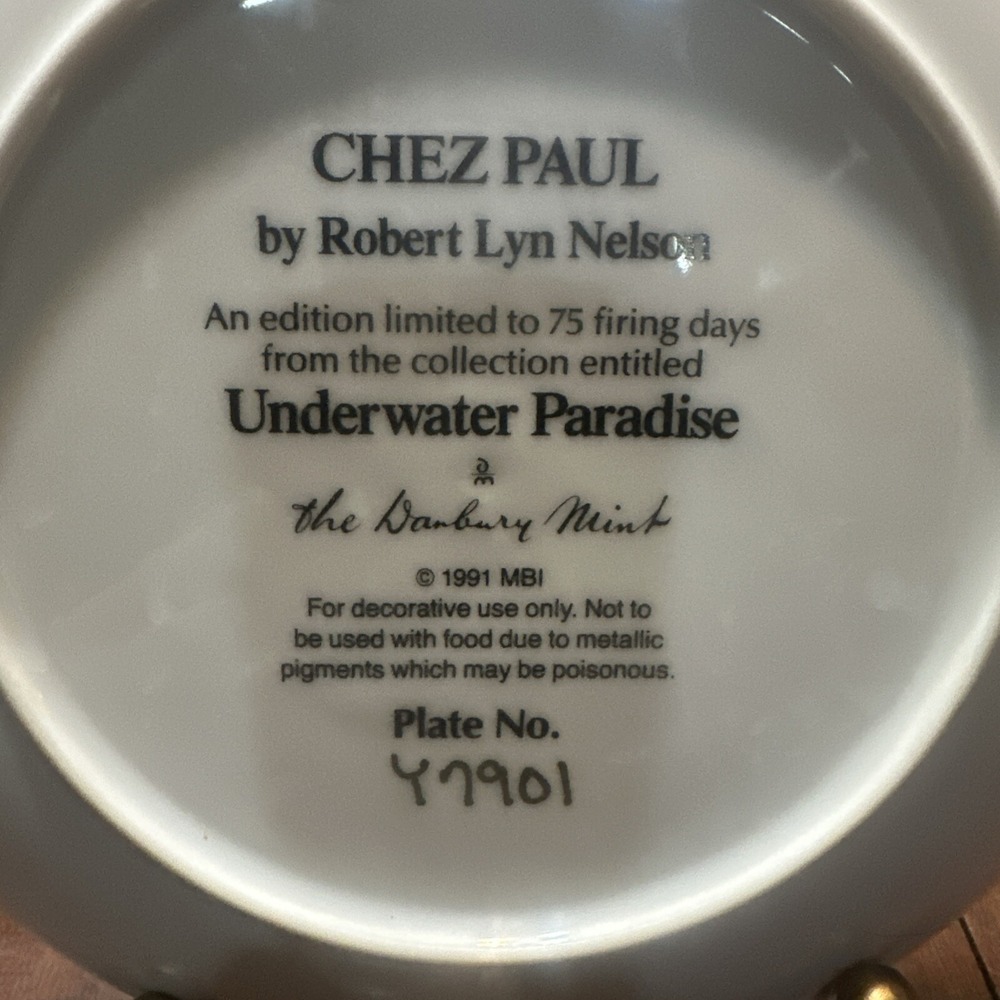 Chez‎ Paul Robert Lyn Nelson Underwater Paradise Collection Plate Y7901 Danbury - Picture 4 of 4